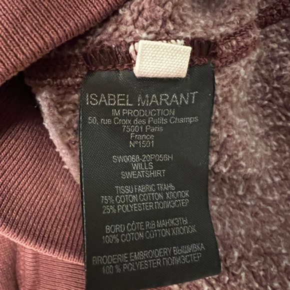 isabel marant burgundy vintage high neck sweatshirt - Picture 7 of 8